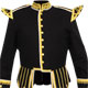 Black Piper Doublet with Gold Scrolling Trim