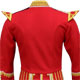 Red Piper Doublet with Gold Scrolling Trim back view