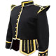 Black piper doublet with gold braid trim
