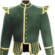 Green piper doublet with gold braid trim