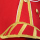 Red Piper Doublet with Gold Trim and 18 button zip front epaulette detail