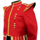 Red Piper Doublet with Gold Trim and 18 button zip front