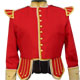 Red Piper Doublet with Buff Facing and Gold Trim front view