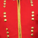 Red Piper Doublet with Buff Facing and Gold Trim optional 18 button zip front