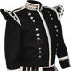 Black Silver Piper Doublet with 18 button zip front