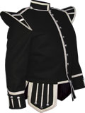 Black Highland Piper Kilt Doublet with metallic braid trims