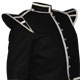 Black piper doublet with silver braid trim