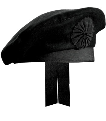 GlengarryHats.com Black Irish Caubeen Hat