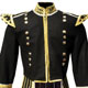 Black Gold Piper Doublet with 18 button zip front