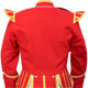 Red Piper Doublet with Gold Trim and 18 button zip front back view
