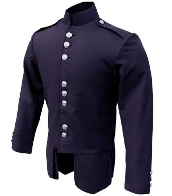 Navy Barathea Wool Scots Guards Piper Doublet
