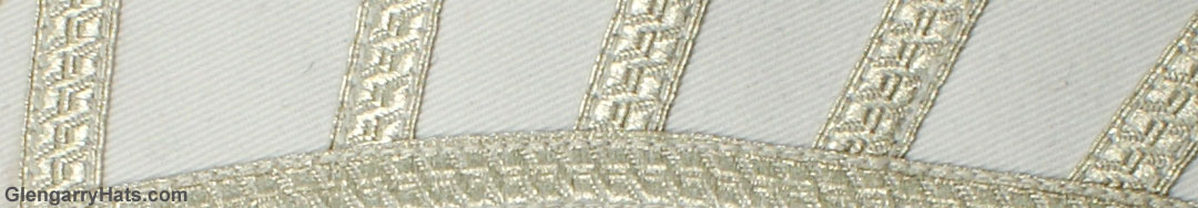 GlengarryHats.com White Cotton Silver 5 Bar Trim Doublet Shoulder Shells