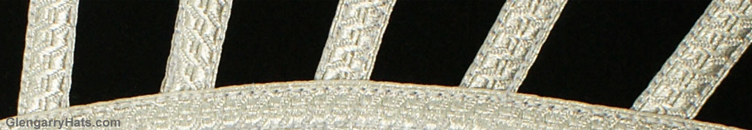 GlengarryHats.com Black Melton Wool Silver 5 Bar Trim Doublet Shoulder Shells