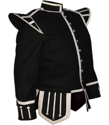 Black Piper Doublet with Gold braid trim